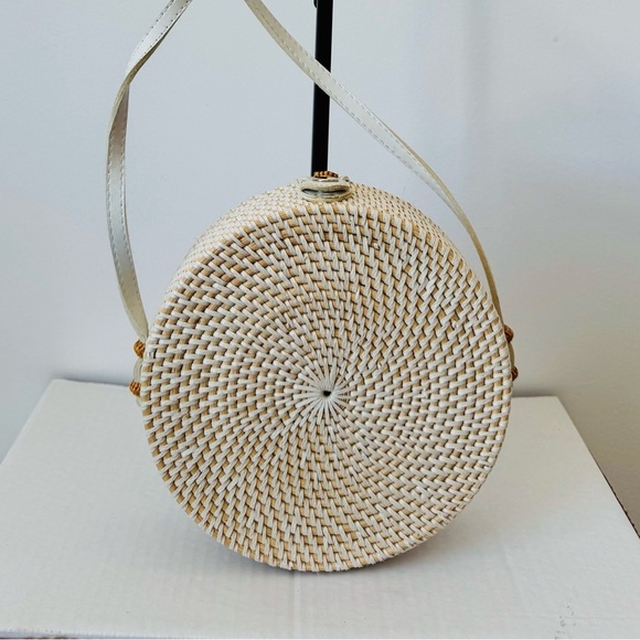 Handbags - Authentic White Rattan Crossbody Bag from Bali 🌴